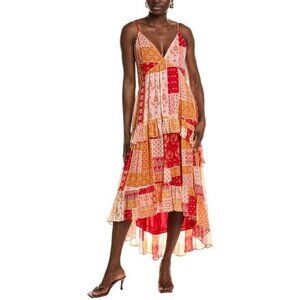 Ramy Brook Lura Patchwork Tiered High-Low Sundress Dress